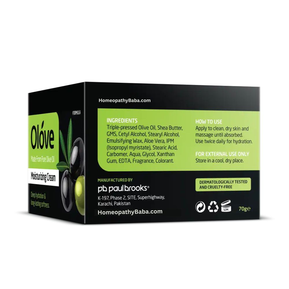 Paul Brooks Olove Moisturizing Cream with Olive Oil and Vitamin E | Homeopathy Baba