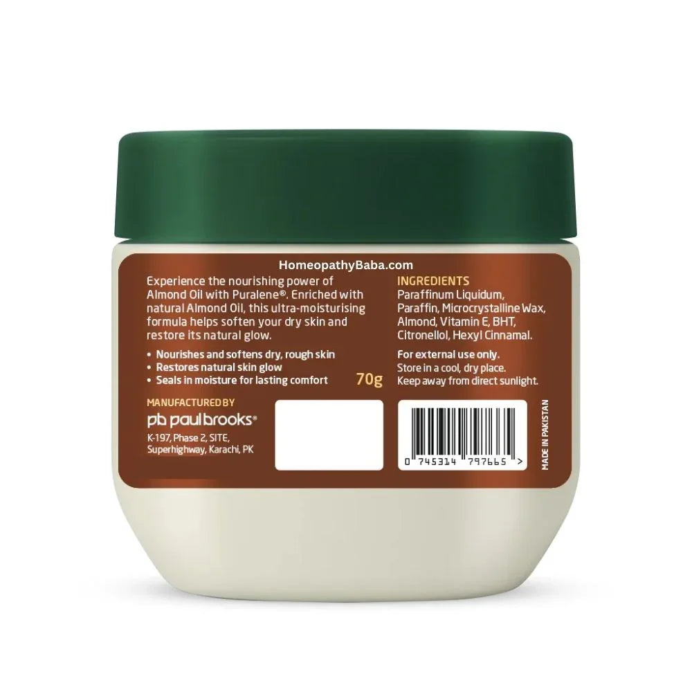 Paul Brooks Puralene Petroleum Jelly with Almond Oil for nourishing dry skin | Homeopathy Baba