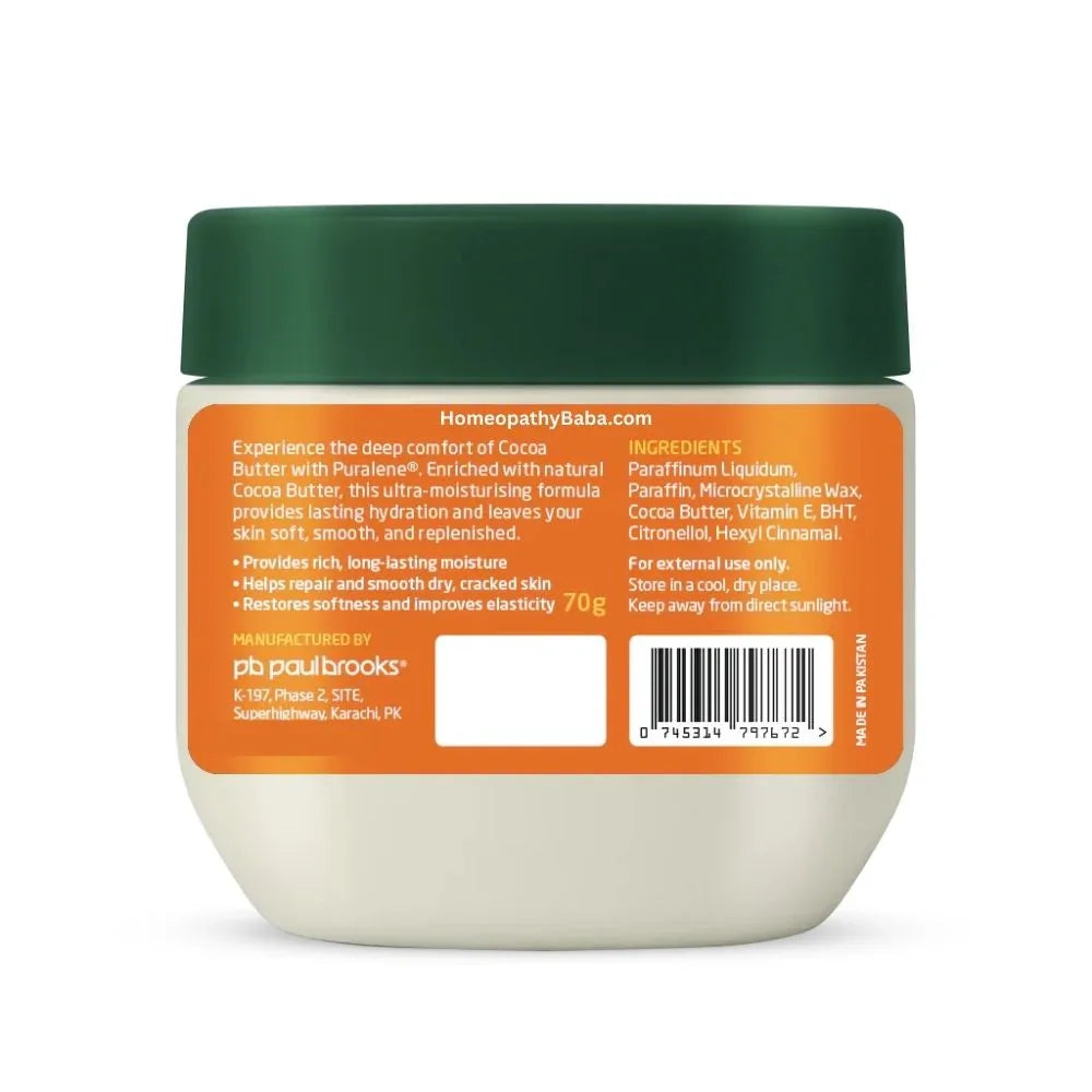 Paul Brooks Puralene Petroleum Jelly with Cocoa Butter for deep hydration | Homeopathy Baba