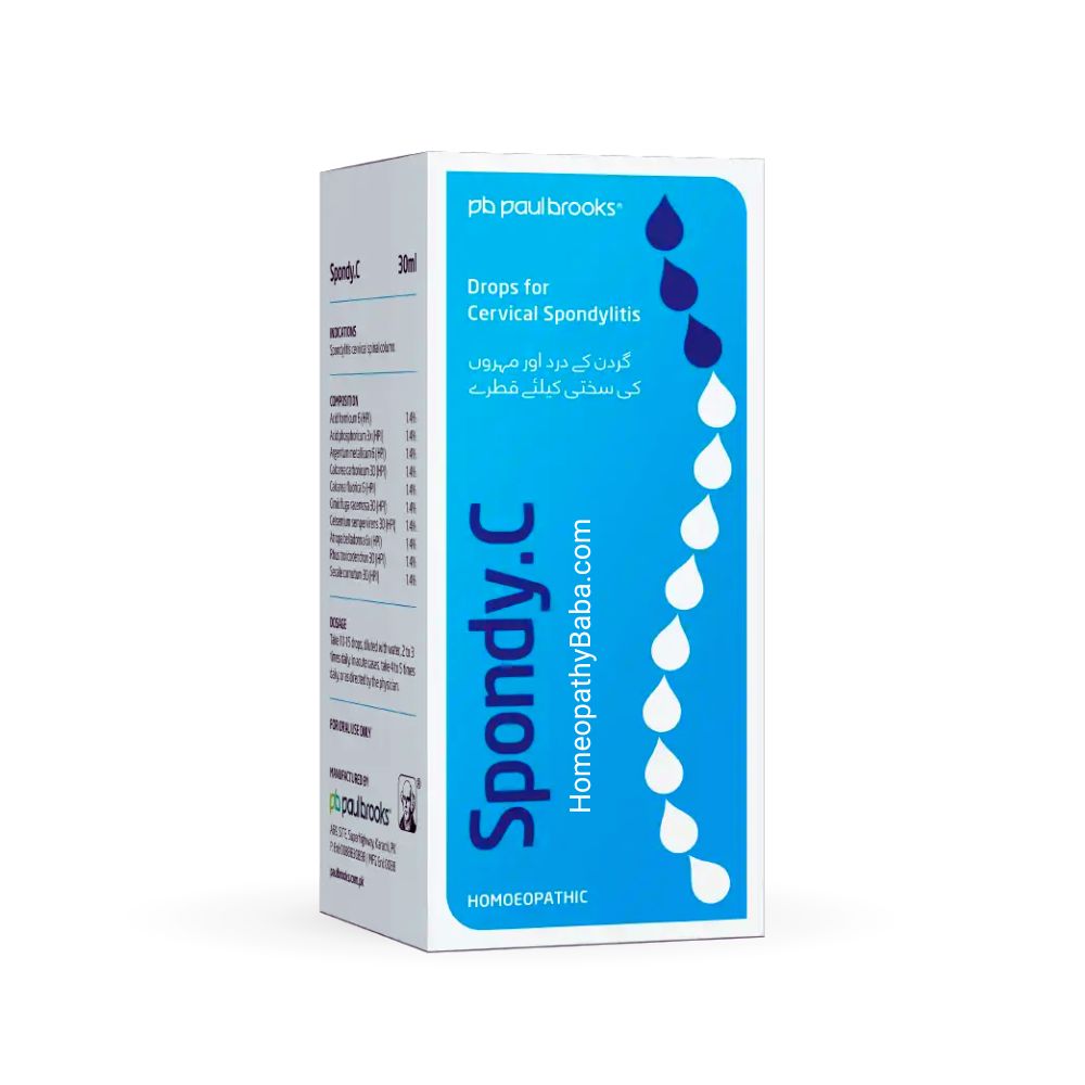 Paul Brooks Spondy C Drops for Cervical Spondylitis & Neck Pain | HomeopathyBaba.com