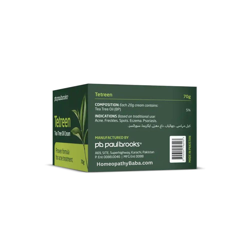Paul Brooks Tetreen Cream with Tea Tree Oil for acne and skin relief | HomeopathyBaba.com