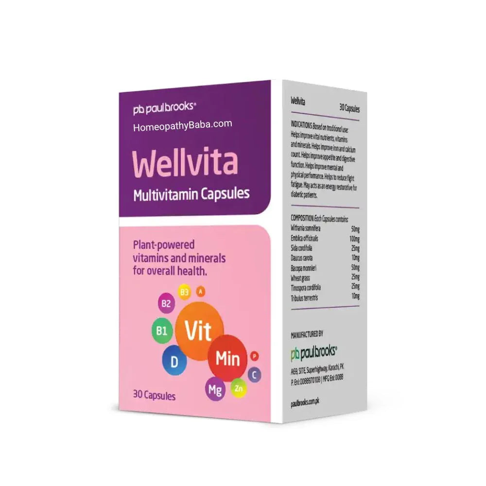 Paul Brooks Wellvita Capsules for Multivitamin & Mineral Support | HomeopathyBaba.com