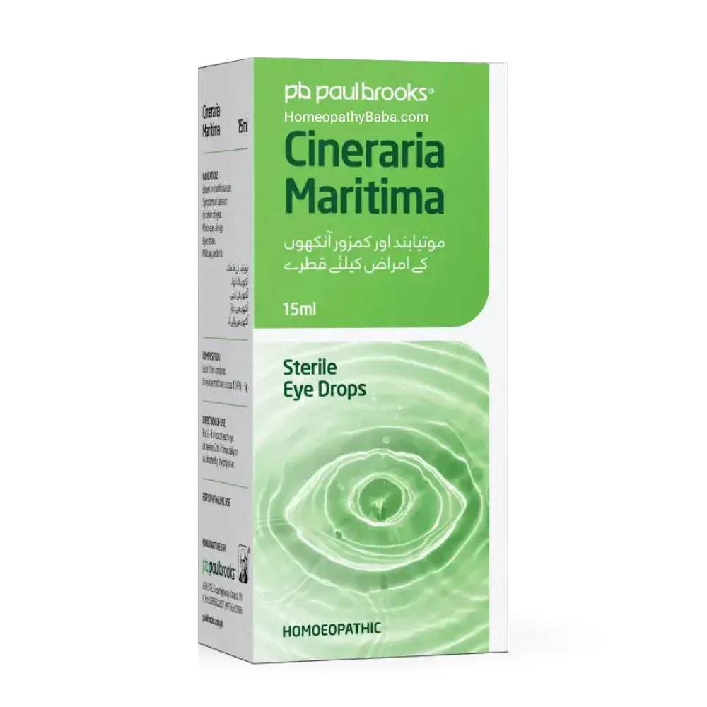 Cineraria Martima Eye Drops for eye health and cataract support | HomeopathyBaba.com