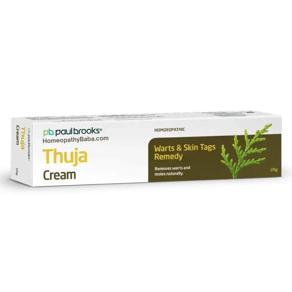 Paul Brooks Thuja Cream for warts, moles, and skin tags | HomeopathyBaba.com