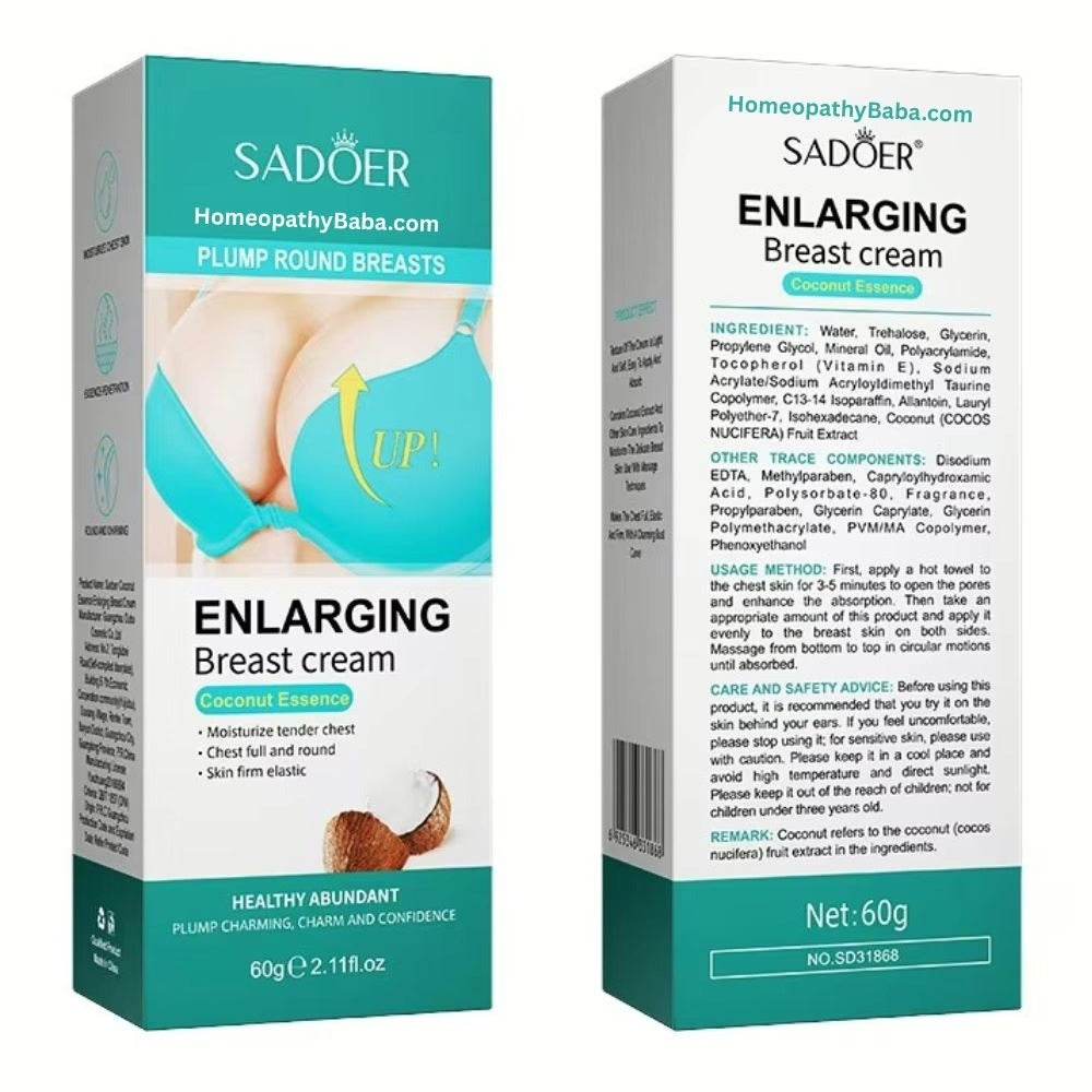 Sadoer Coconut Essence Breast Firming Cream (60g) - HomeopathyBaba.Com