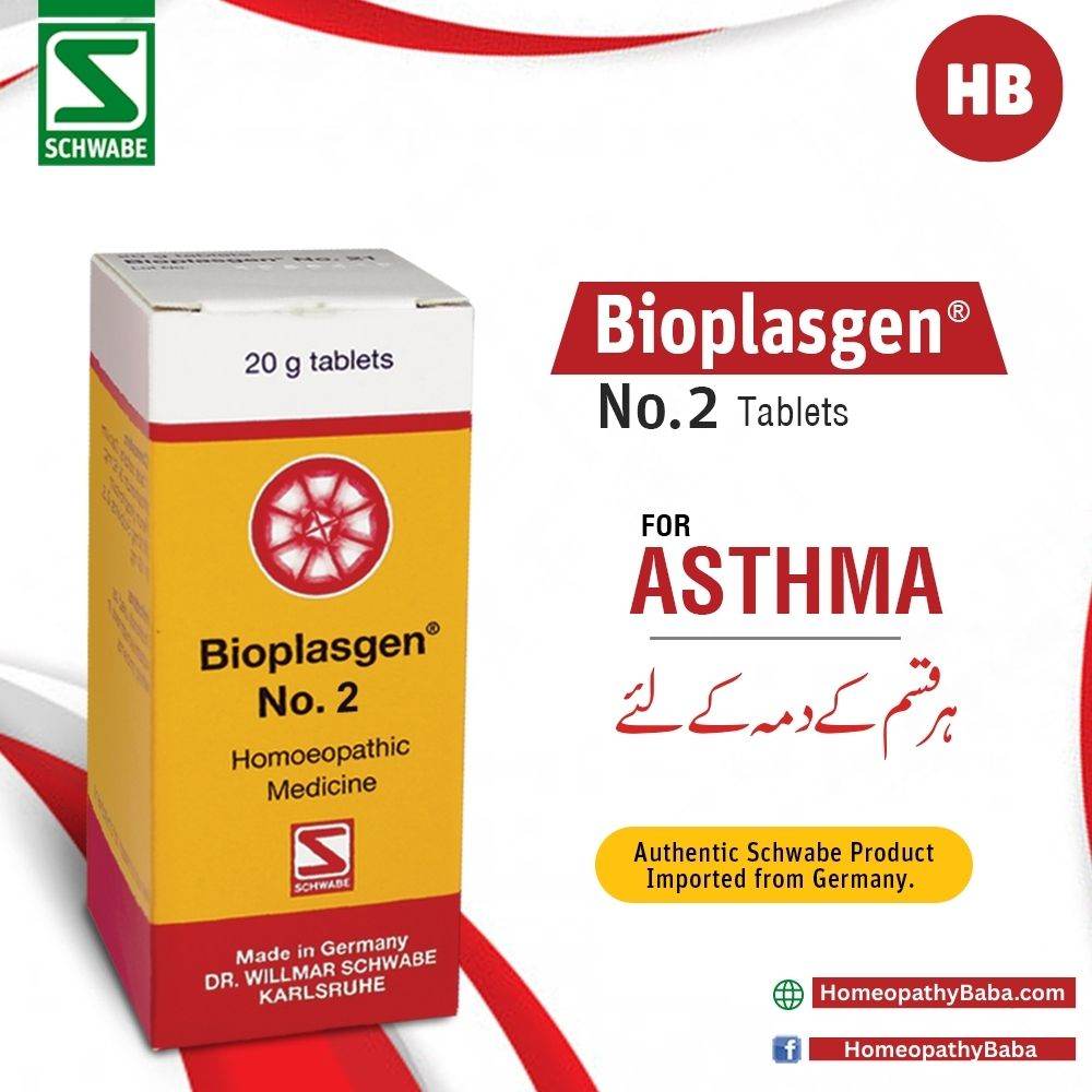 Schwabe Bioplasgen No 2 tablets, a homeopathic remedy for asthma and tickling cough | Homeopathy Baba