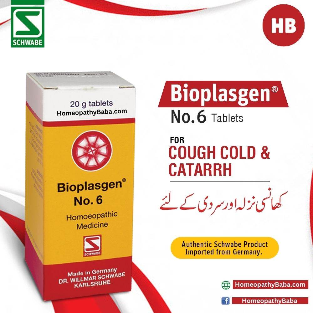Schwabe Bioplasgen No 6 tablets for cough, cold, and catarrh relief | Homeopathy Baba
