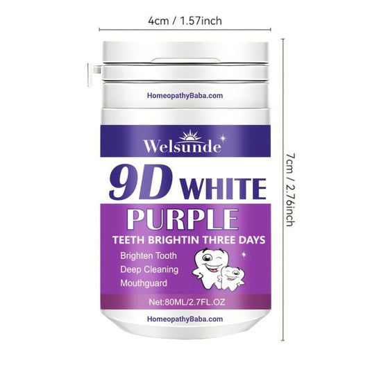 Welsunde 9D White Purple Tooth Powder | Brilliant 7-Day Smile Brightener