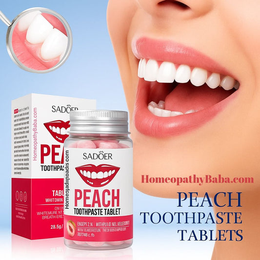 Sadoer Peach Toothpaste Tablets – Eco-Friendly 2-in-1 Teeth Cleaning Solution