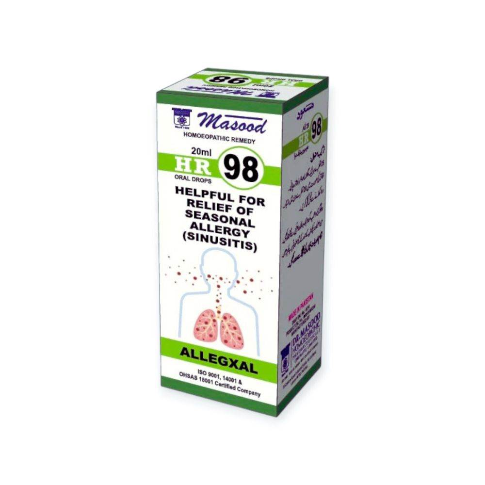 DR Masood HR 98 Drops for Sinus Allergy - HomeopathyBaba.Com