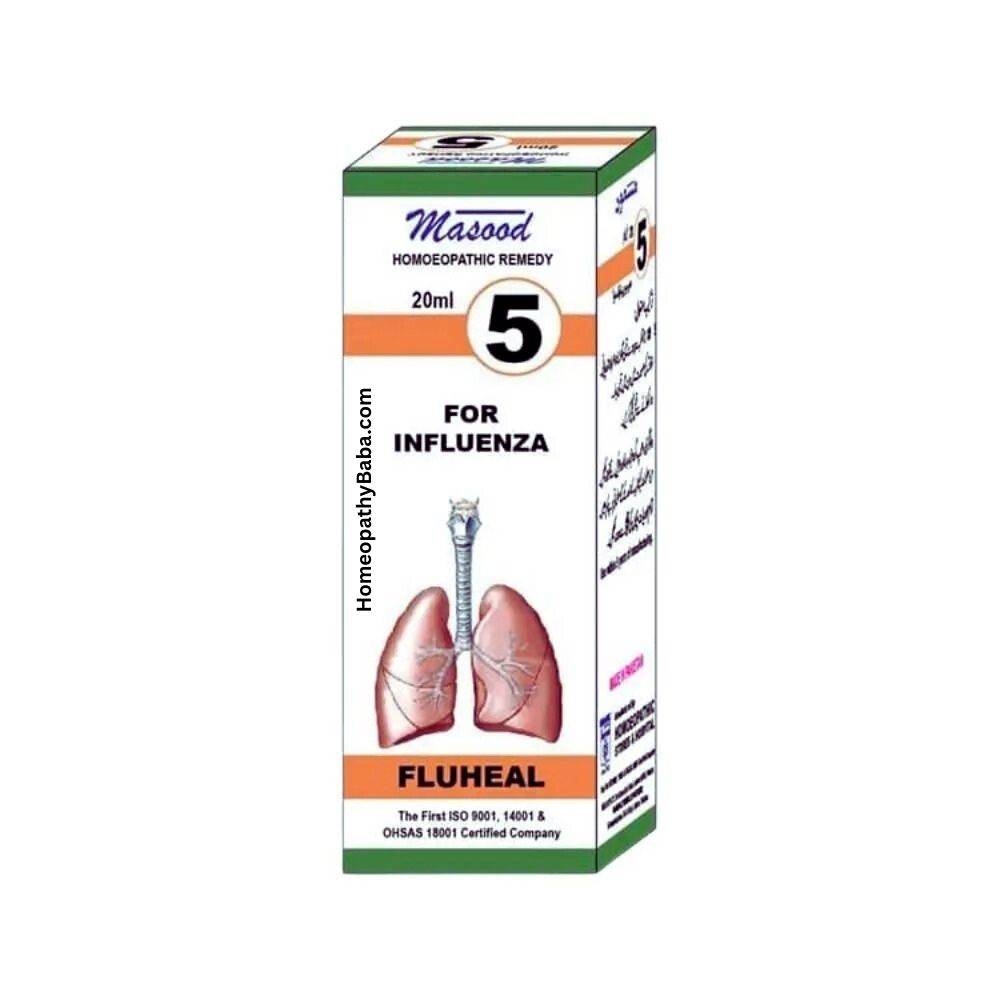 Dr Masood HR 5 FLUHEAL Drops - HomeopathyBaba.Com