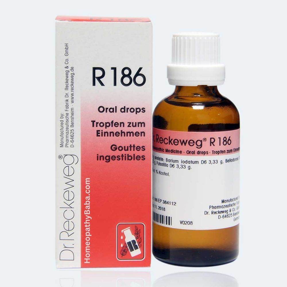 Dr. Reckeweg R186 drops for mumps and glandular fever support | Homeopathy Baba