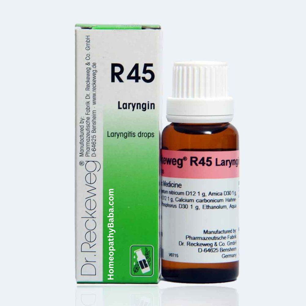 Dr Reckeweg R45 Laryngitis Drops - HomeopathyBaba.Com