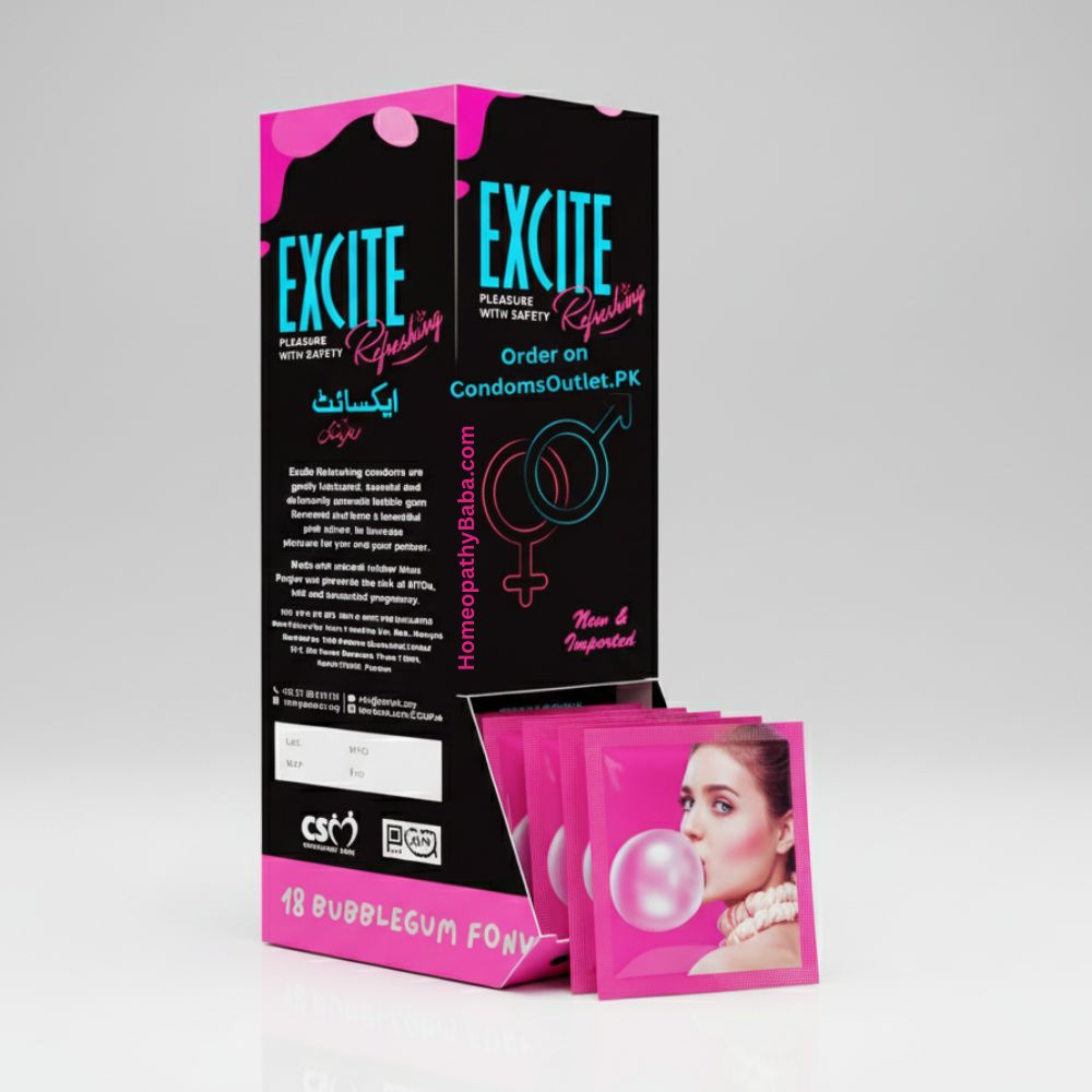 Excite Bubblegum Flavored Condoms (18 Pack) | HomeopathyBaba.com
