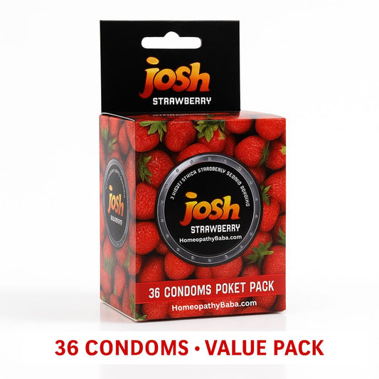Josh Strawberry Condoms - 36 Condoms - Value Pack - HomeopathyBaba.com