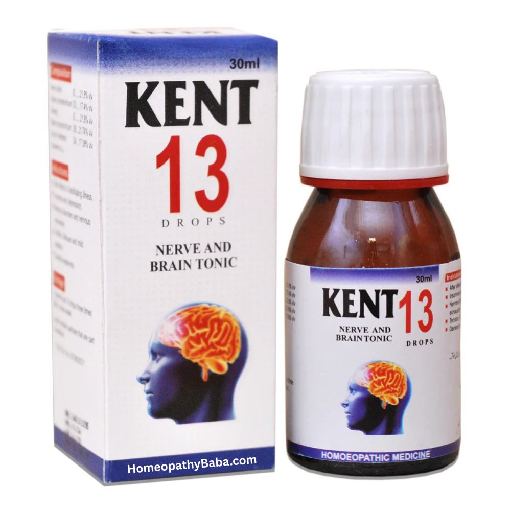 Kent 13 Nerve & Brain Tonic Drops for mental clarity and stress relief | Homeopathy Baba