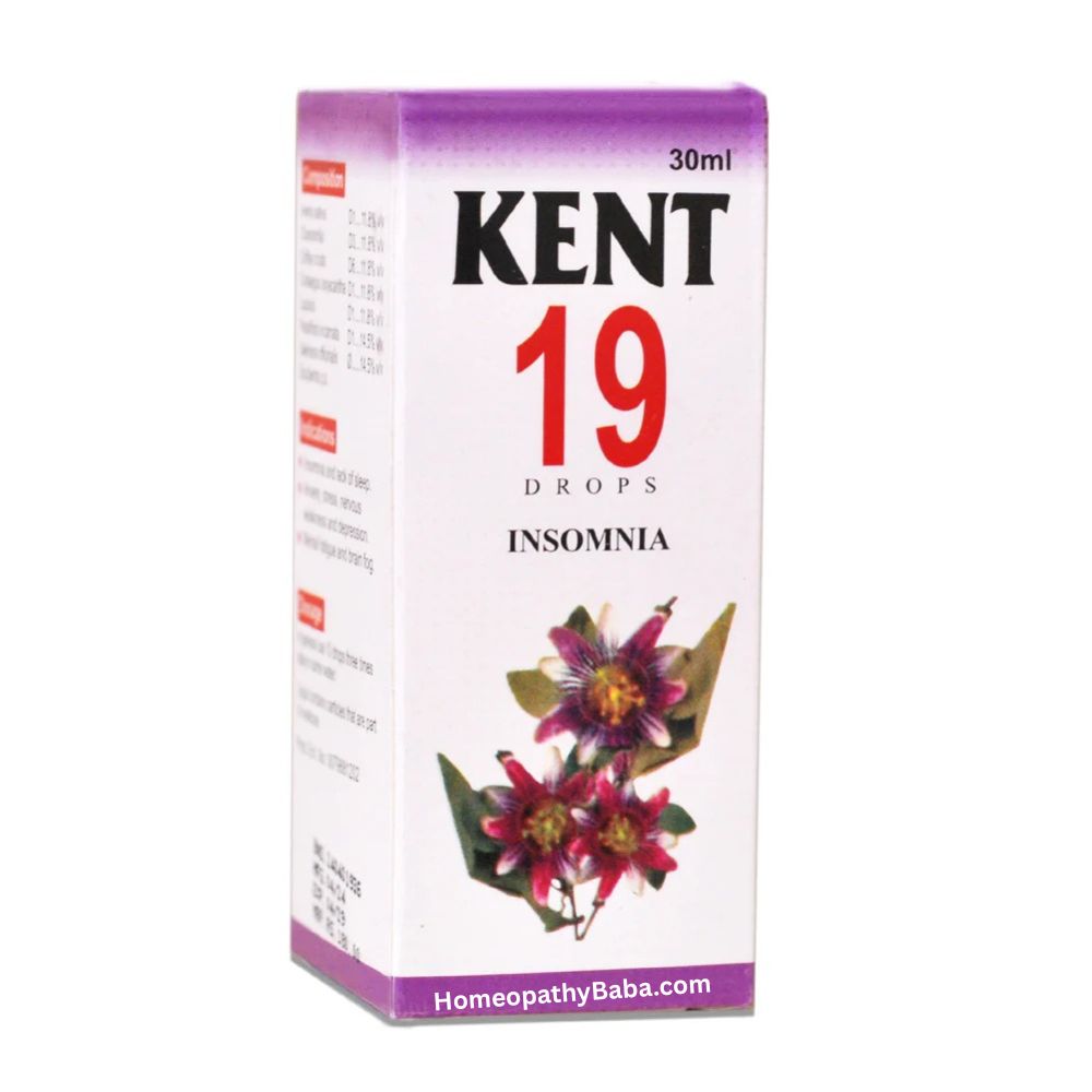 Kent 19 Drops for natural relief from insomnia and sleeplessness | Homeopathy Baba