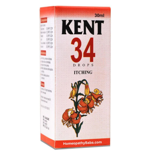 Kent 34 Drops for natural relief from itching and skin irritation | Homeopathy Baba