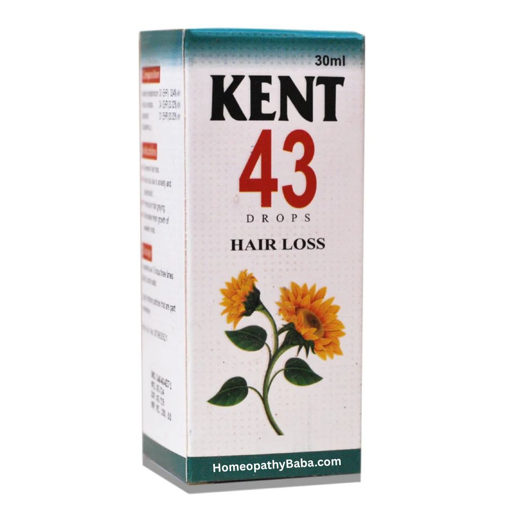 Kent 43 Drops for natural support against hair loss and for hair regrowth | Homeopathy Baba