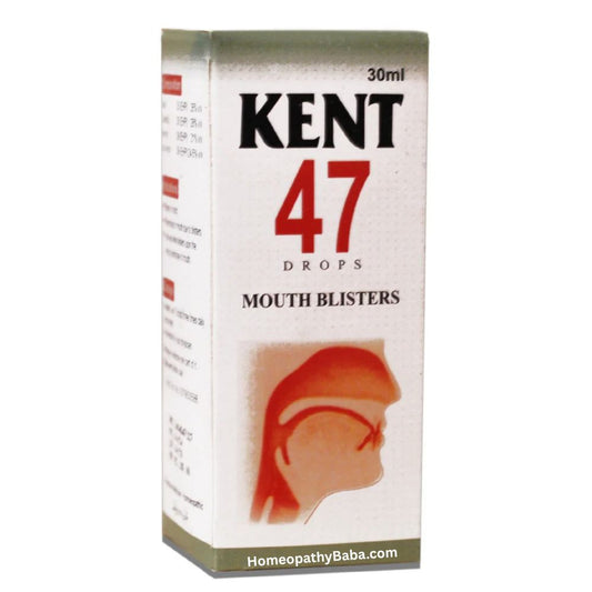 Kent 47 Drops for natural relief from mouth ulcers and canker sores | Homeopathy Baba
