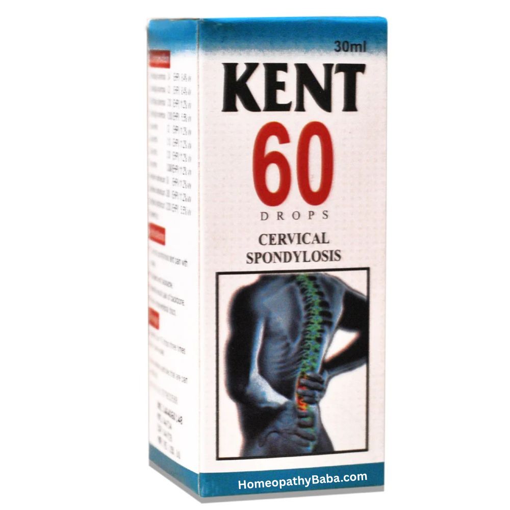 Kent 60 Drops for natural relief from cervical spondylosis and neck pain | Homeopathy Baba