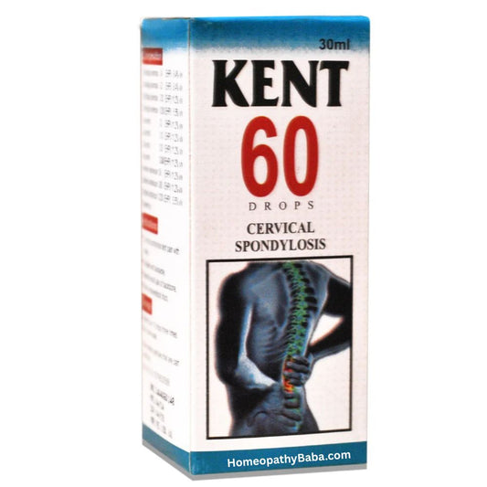 Kent 60 Drops for natural relief from cervical spondylosis and neck pain | Homeopathy Baba