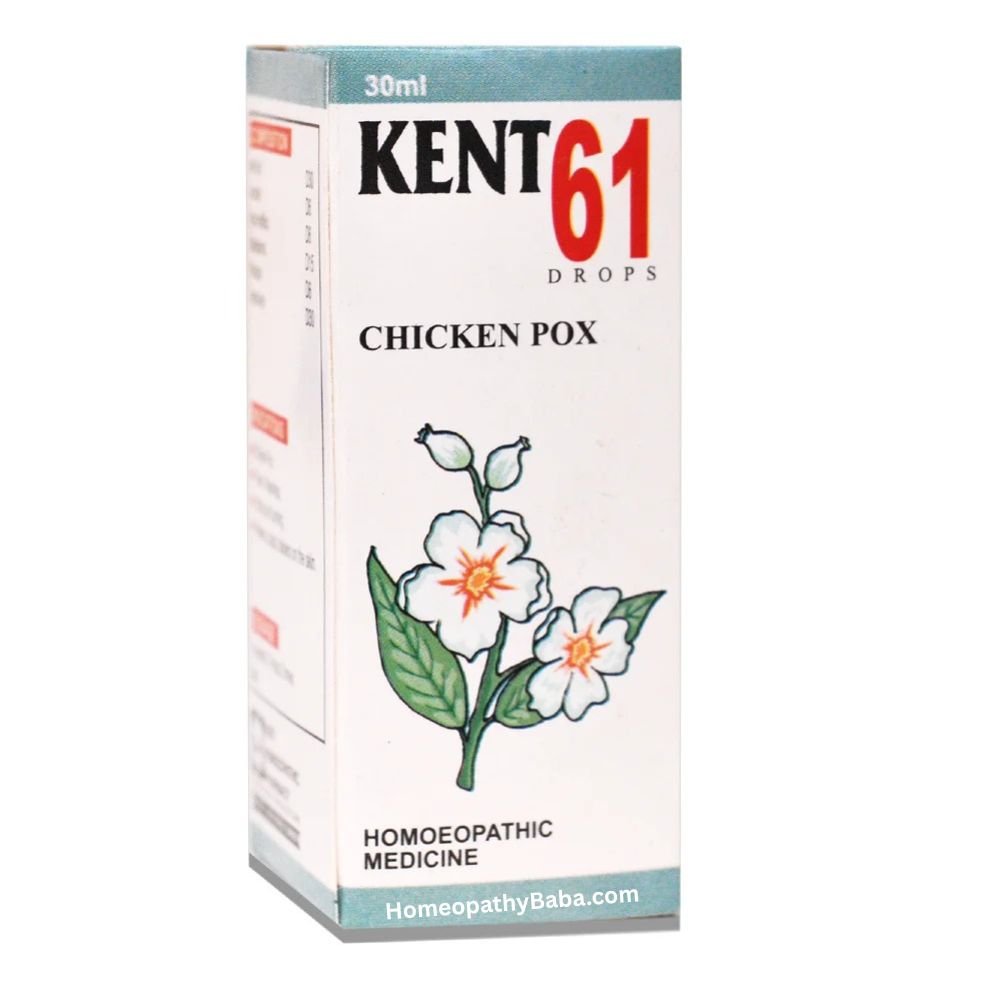 Kent 61 Drops for natural support during chicken pox and skin rashes | Homeopathy Baba
