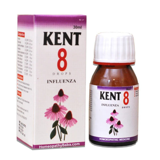 Kent 8 Drops for relief from flu-like symptoms, fever, and body aches | Homeopathy Baba


