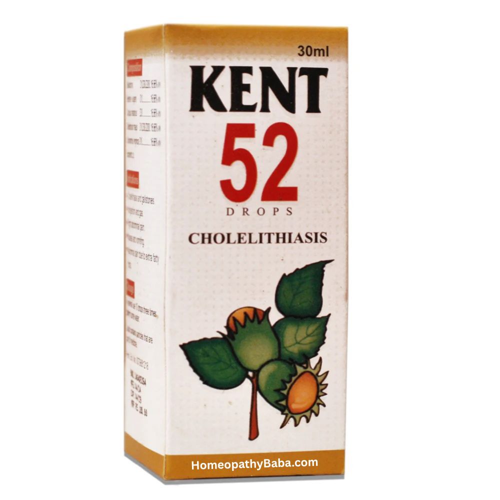 Kent 52 Drops for natural support in managing gallstones and gallbladder pain | Homeopathy Baba