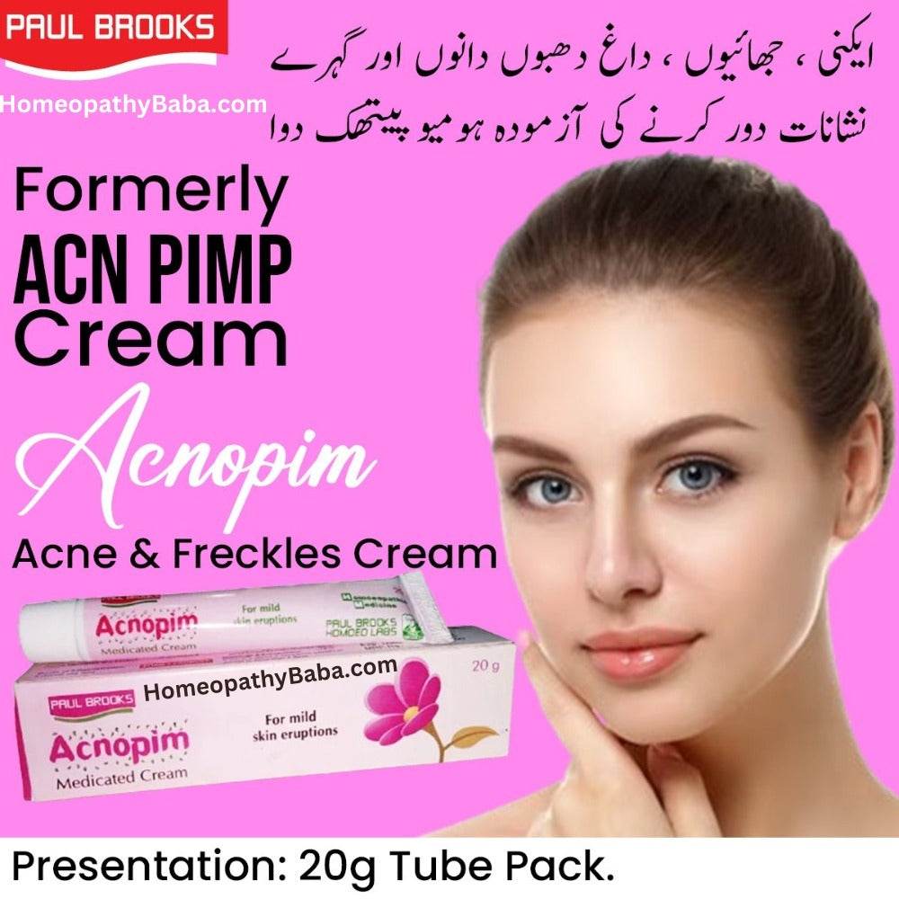 Paul Brooks Acnopim Acne & Freckles Cream 20g - HomeopathyBaba.Com