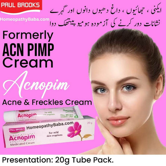 Paul Brooks Acnopim Acne & Freckles Cream 20g - HomeopathyBaba.Com
