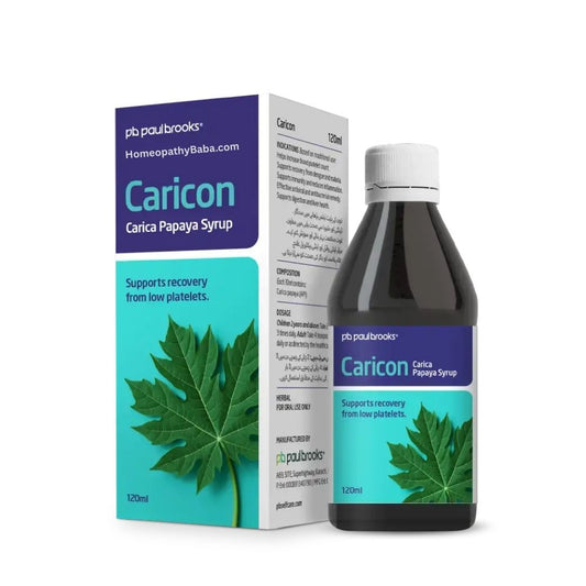 Paul Brooks Caricon Syrup 120ml  bottle and packaging on a white background

