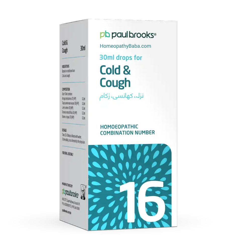 Paul Brooks Combination No 16 for Cold & Cough Support | HomeopathyBaba.com