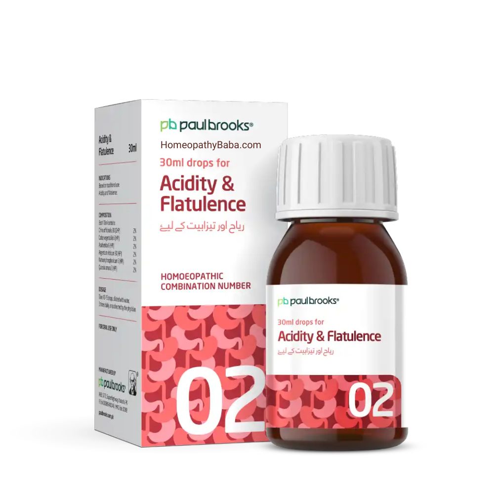 Paul Brooks Combination No 2 for Acidity & Gas Support | HomeopathyBaba.com