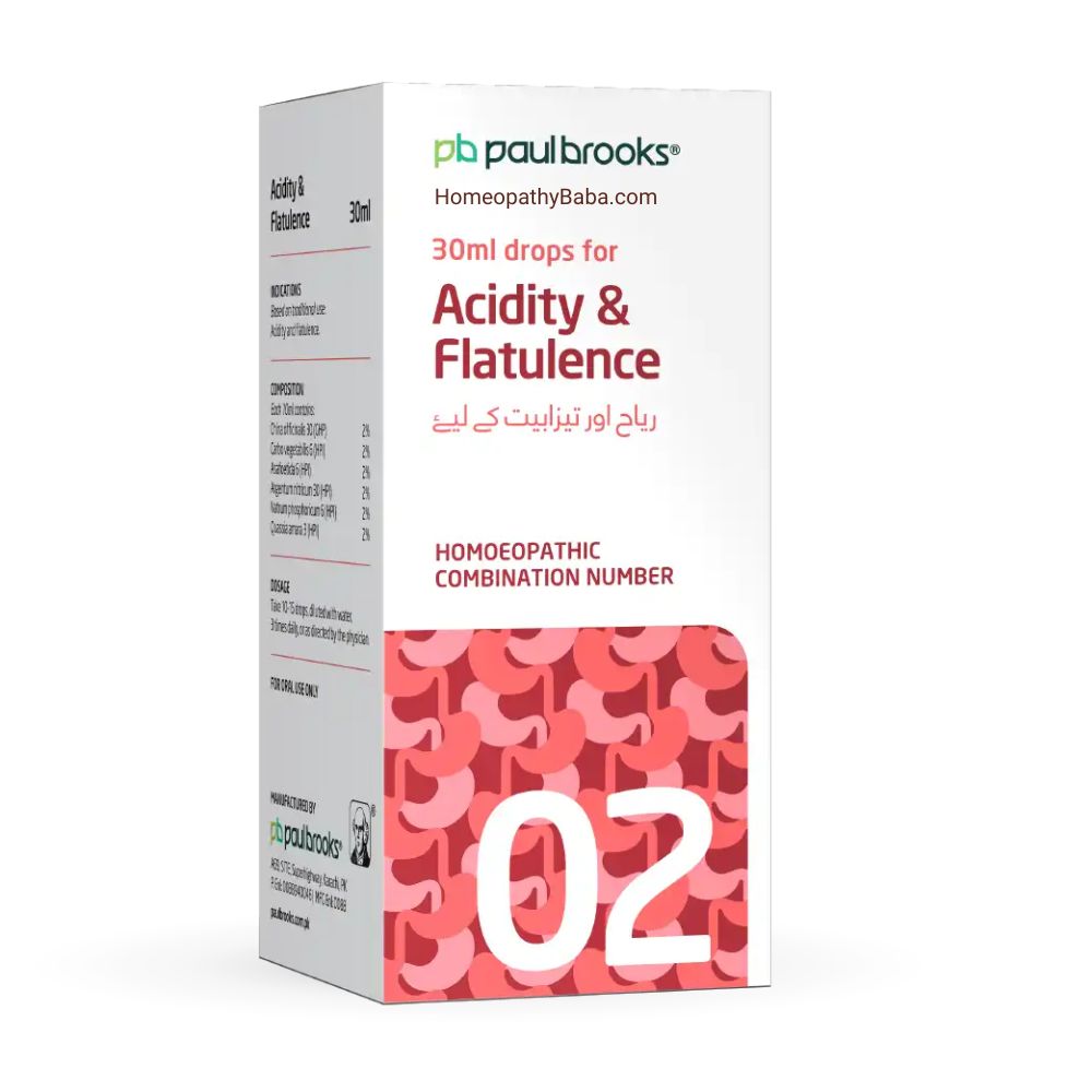Paul Brooks Combination No 2 for Acidity & Gas Support | HomeopathyBaba.com