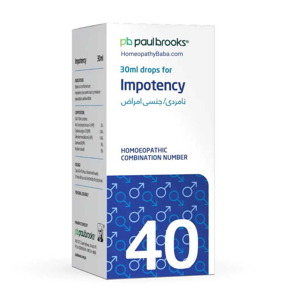 Paul Brooks Combination No 40 for Male Performance & Vitality | HomeopathyBaba.com