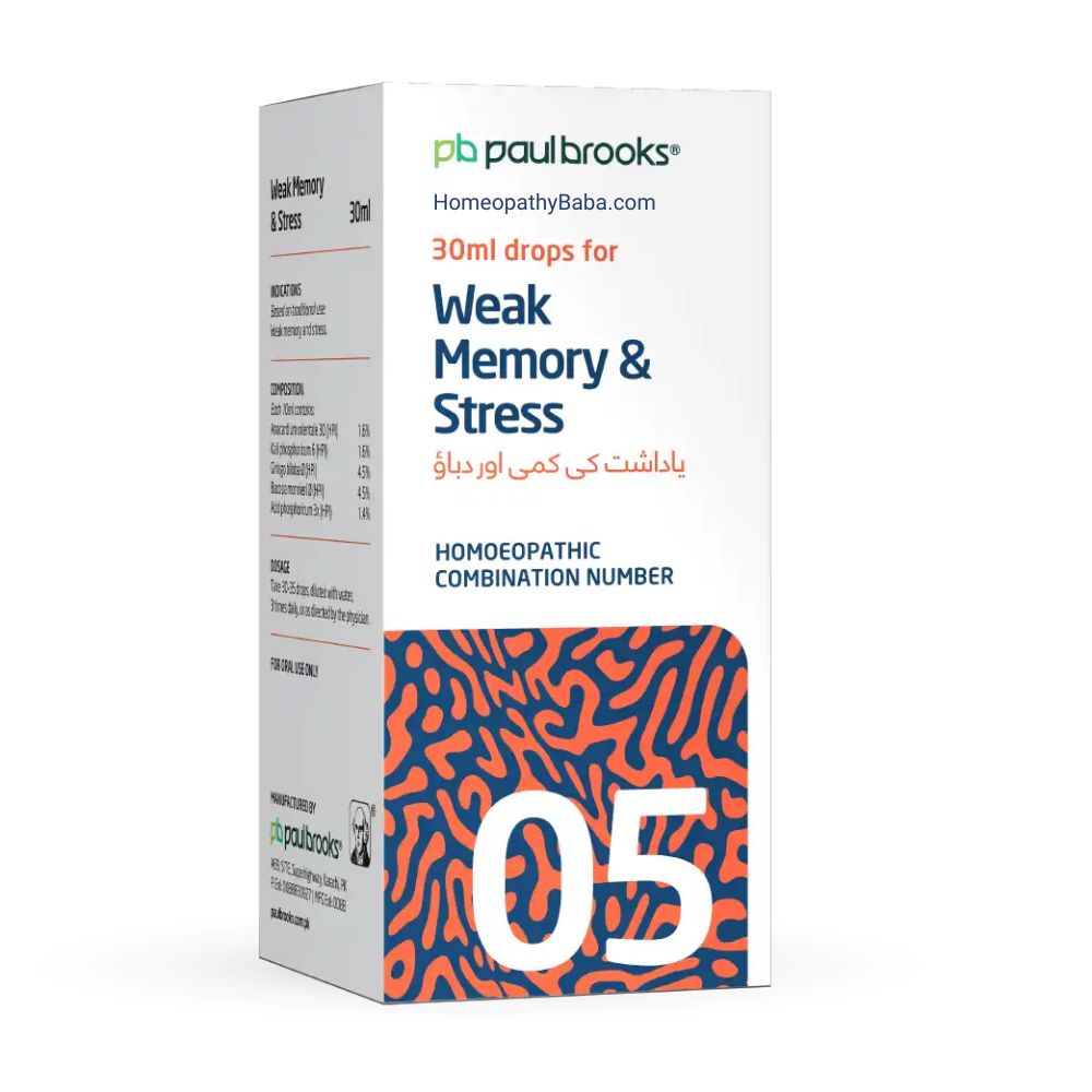Paul Brooks Combination No 5 for Weak Memory & Stress | HomeopathyBaba.com
