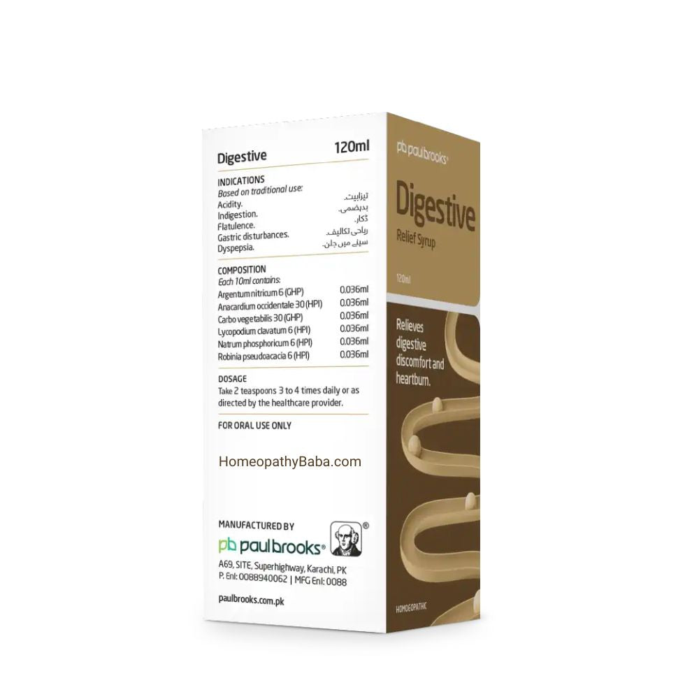 Paul Brooks Digestive Relief Syrup for Acidity & Indigestion | HomeopathyBaba.com