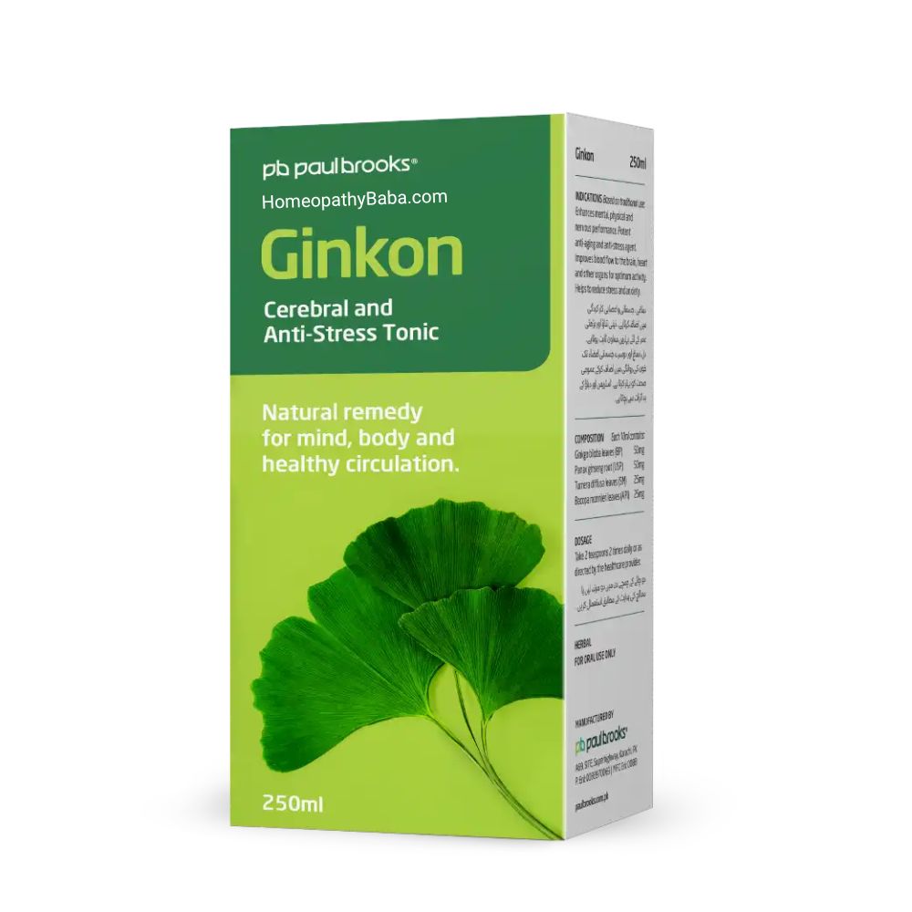 Paul Brooks Ginkon Tonic for Brain, Stress & Vitality | HomeopathyBaba.com