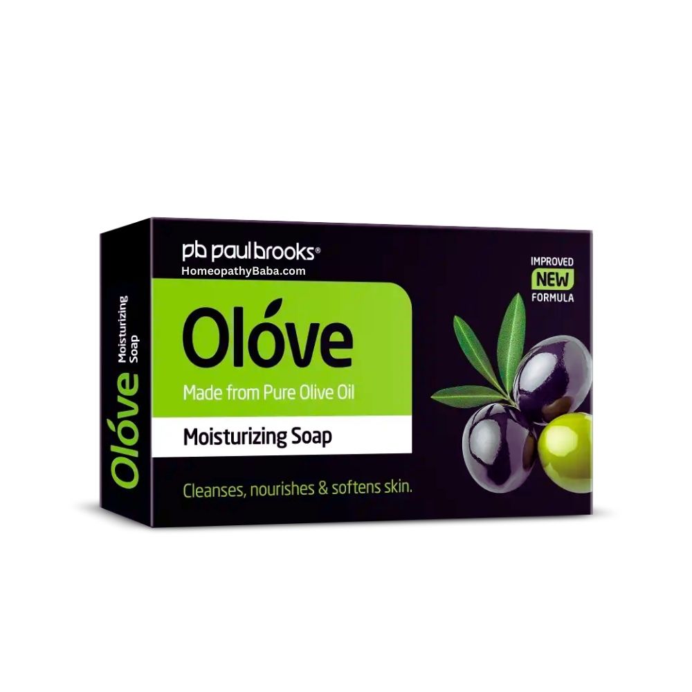 Paul Brooks Olove Moisturizing Soap packaging with branding and product details on a white background

