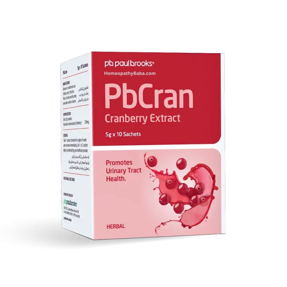 PbCran Cranberry Extract packaging with red and white design on a white background

