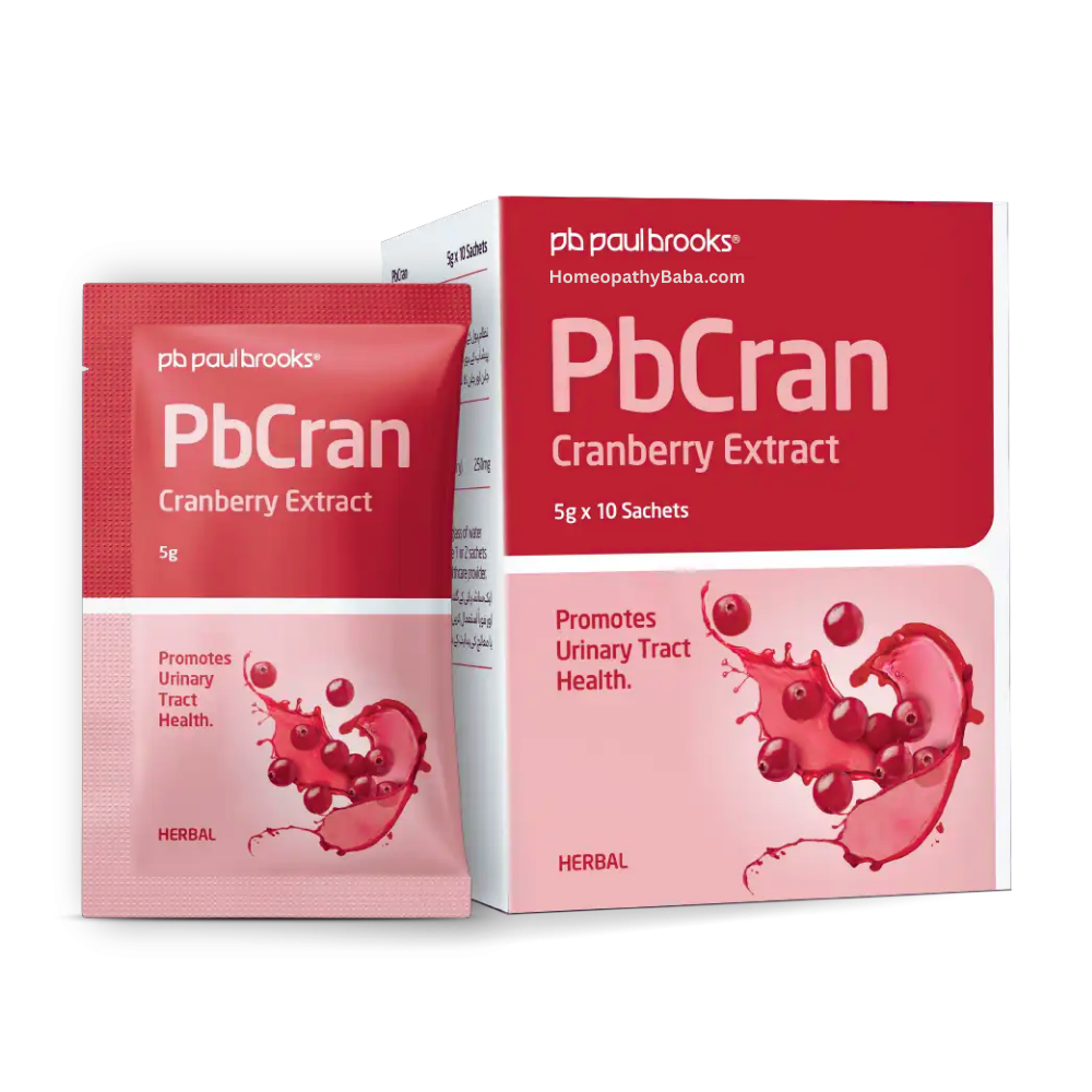 PbCran Cranberry Extract packaging with red and white design on a white background

