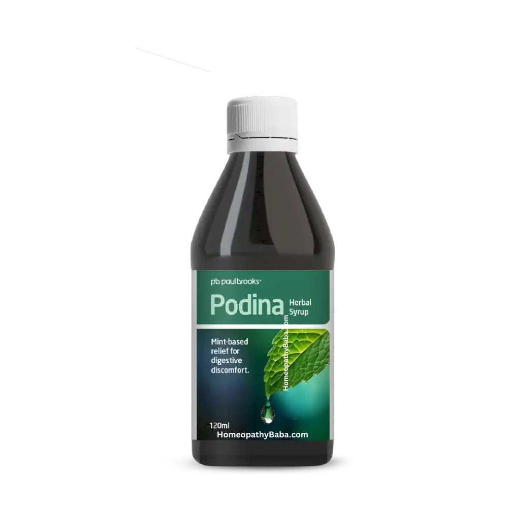 Paul Brooks Podina Syrup for relief from acidity, gas, and indigestion | Homeopathy Baba
