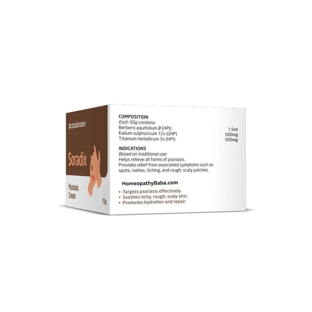 Paul Brooks Soradix Psoriasis Cream 70gm - HomeopathyBaba.Com