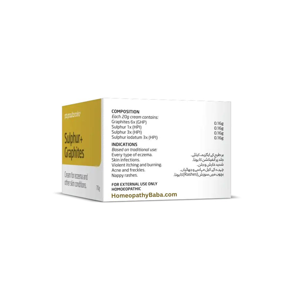 Paul Brooks Sulphur + Graphites Cream for eczema and other skin ailments | HomeopathyBaba.com