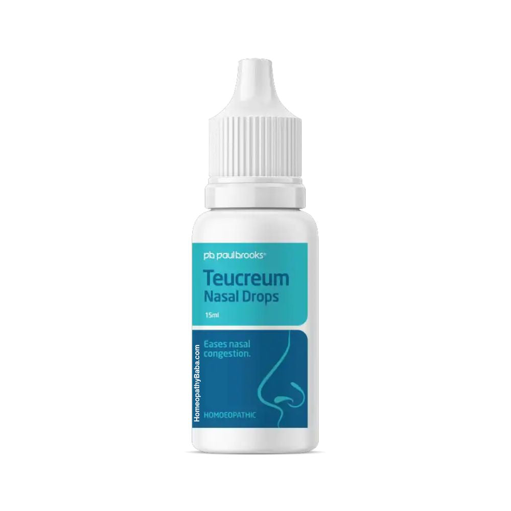 Paul Brooks Teucreum Nasal Drops for congestion and allergies | HomeopathyBaba.com