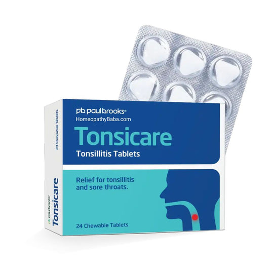 Paul Brooks Tonsicare Tablets for Tonsillitis & Sore Throat | HomeopathyBaba.com