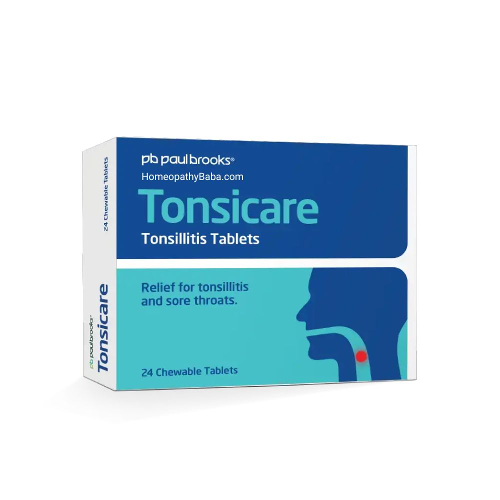 Paul Brooks Tonsicare Tablets for Tonsillitis & Sore Throat | HomeopathyBaba.com