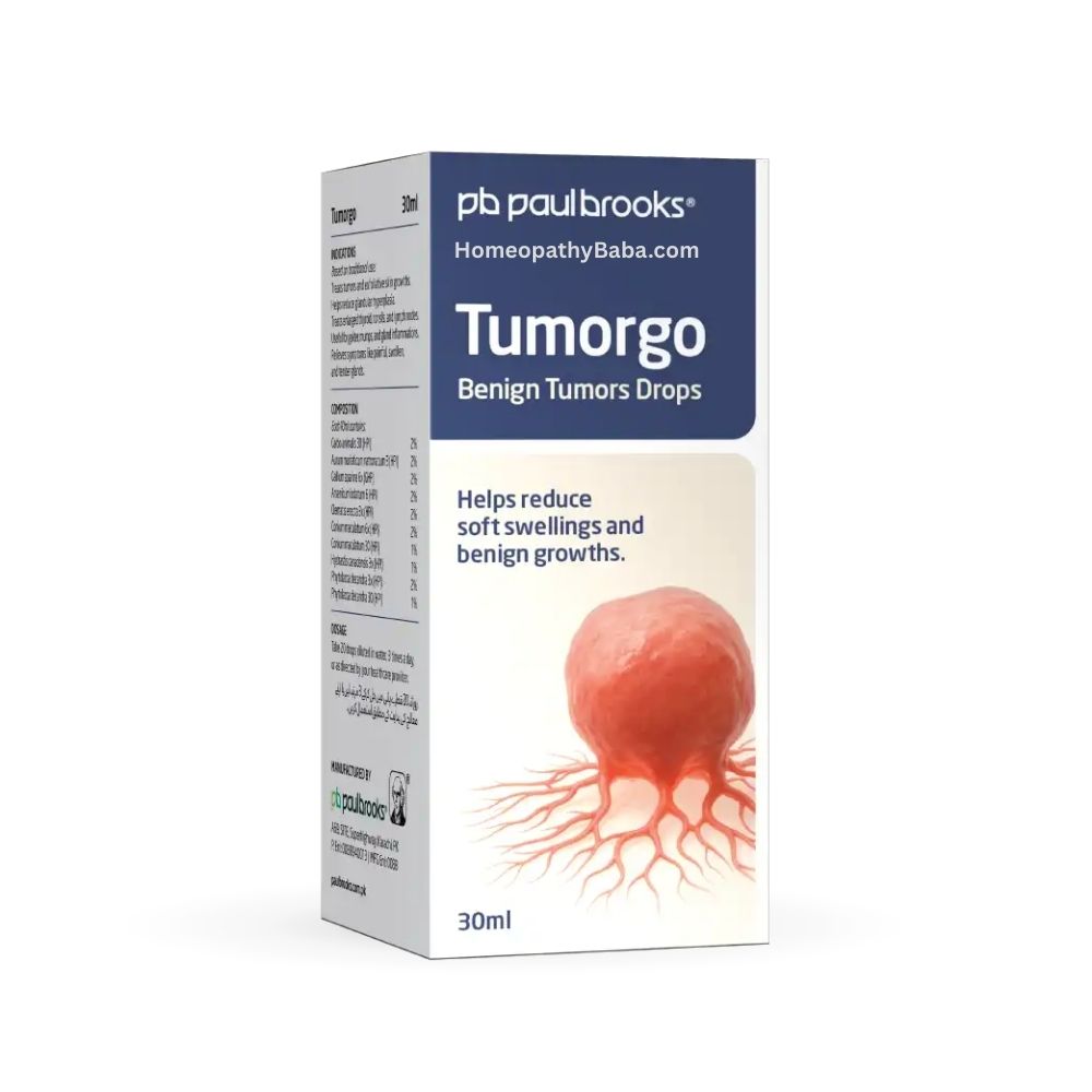 Paul Brooks Tumorgo Drops, Tumorgo Benign Tumors Drops packaging by Paulbrooks on a white background

