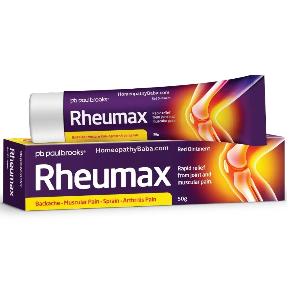 Paul Brooks Rheumax Red Ointment packaging on a white background

